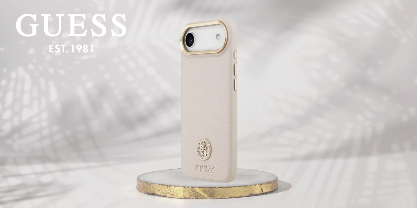 Dėklas Guess Grained Strass Logo MagSafe iPhone Air Case - Rožinė aprašymas - Prekės nuotrauka