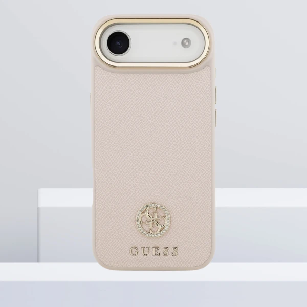 Dėklas Guess Grained Strass Logo MagSafe iPhone Air Case - Rožinė aprašymas - Prekės nuotrauka