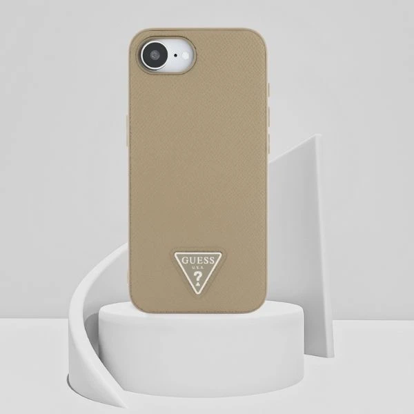 Guess Grained Triangle MagSafe dėklas iPhone 16e - ruda aprašymas - Prekės nuotrauka Guess Grained Triangle MagSafe dėklas iPhone 16e - ruda aprašymas - Prekės nuotrauka