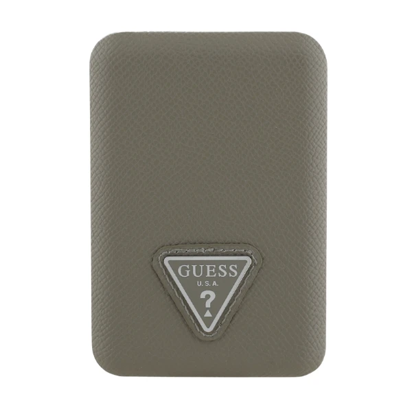 „Guess“ grūdėto trikampio formos išorinė baterija su „MagSafe“ 5000mAh 15W USB-C – ruda aprašymas - Prekės nuotrauka „Guess“ grūdėto trikampio formos išorinė baterija su „MagSafe“ 5000mAh 15W USB-C – ruda aprašymas - Prekės nuotrauka