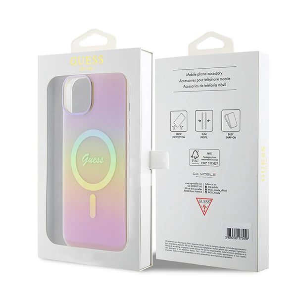 „Guess“ GUHMP15MHITSP „iPhone 15 Plus 6.7“ rausvas/rožinis kietas dėklas IML Iridescent MagSafe aprašymas - Prekės nuotrauka „Guess“ GUHMP15MHITSP „iPhone 15 Plus 6.7“ rausvas/rožinis kietas dėklas IML Iridescent MagSafe aprašymas - Prekės nuotrauka