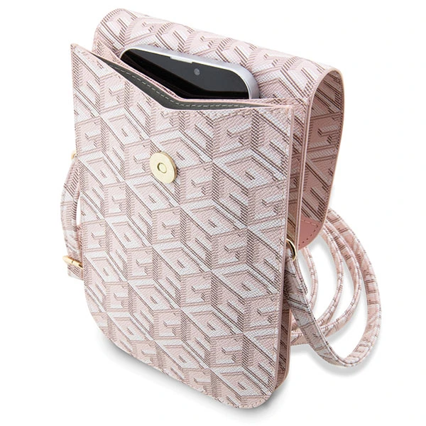 Guess krepšys telefonui GUWBHGCFSEP pink Piniginė GCube Stripe aprašymas - Prekės nuotrauka