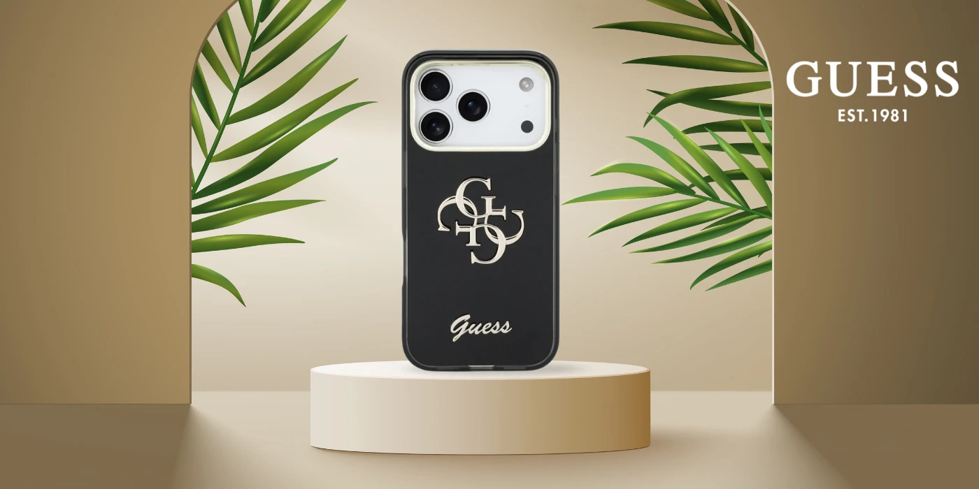 Dėklas Guess IML 4G Script Metal case for iPhone 17 Pro - juodas aprašymas - Prekės nuotrauka