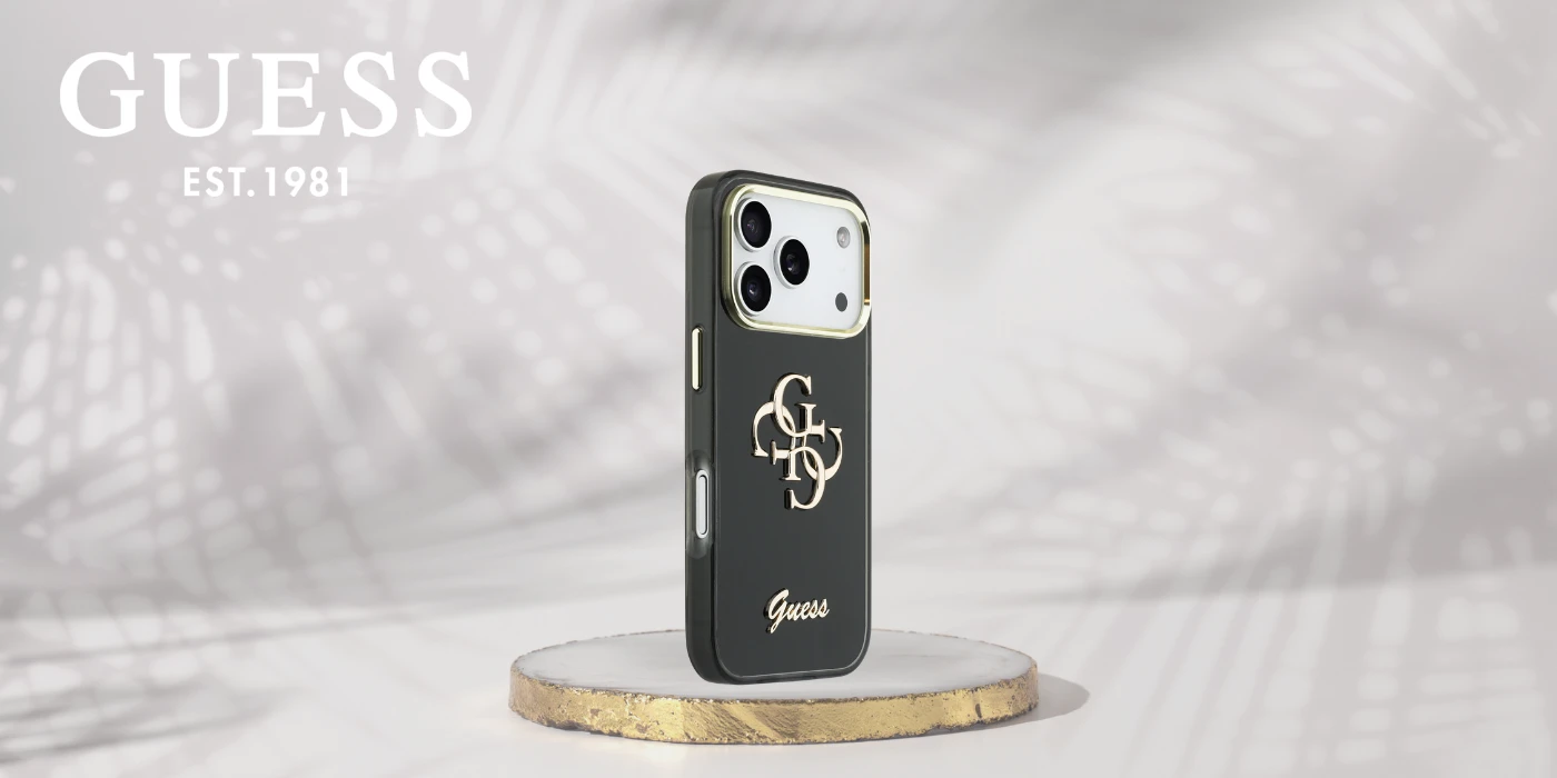 Dėklas Guess IML 4G Script Metal case for iPhone 17 Pro Max - juodas aprašymas - Prekės nuotrauka