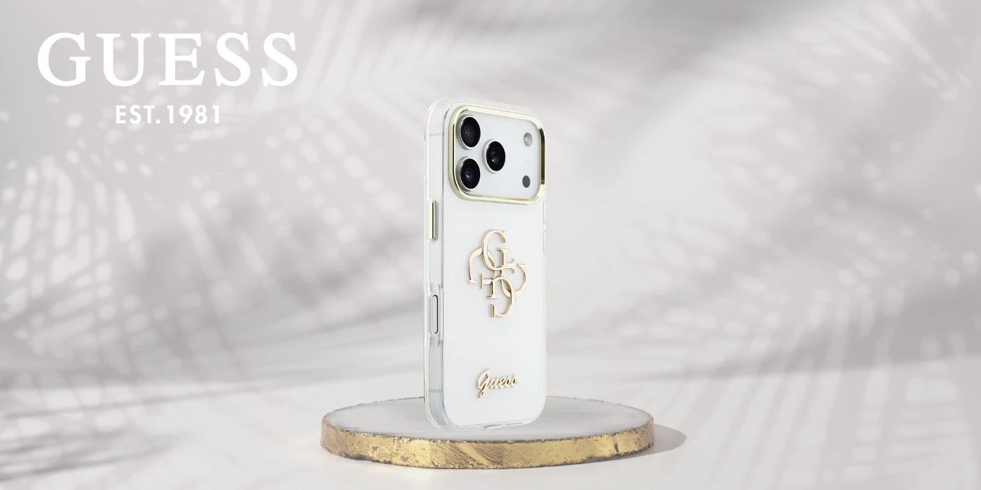 Dėklas Guess IML 4G Script Metal Case for iPhone 17 Pro Max - Baltas aprašymas - Prekės nuotrauka