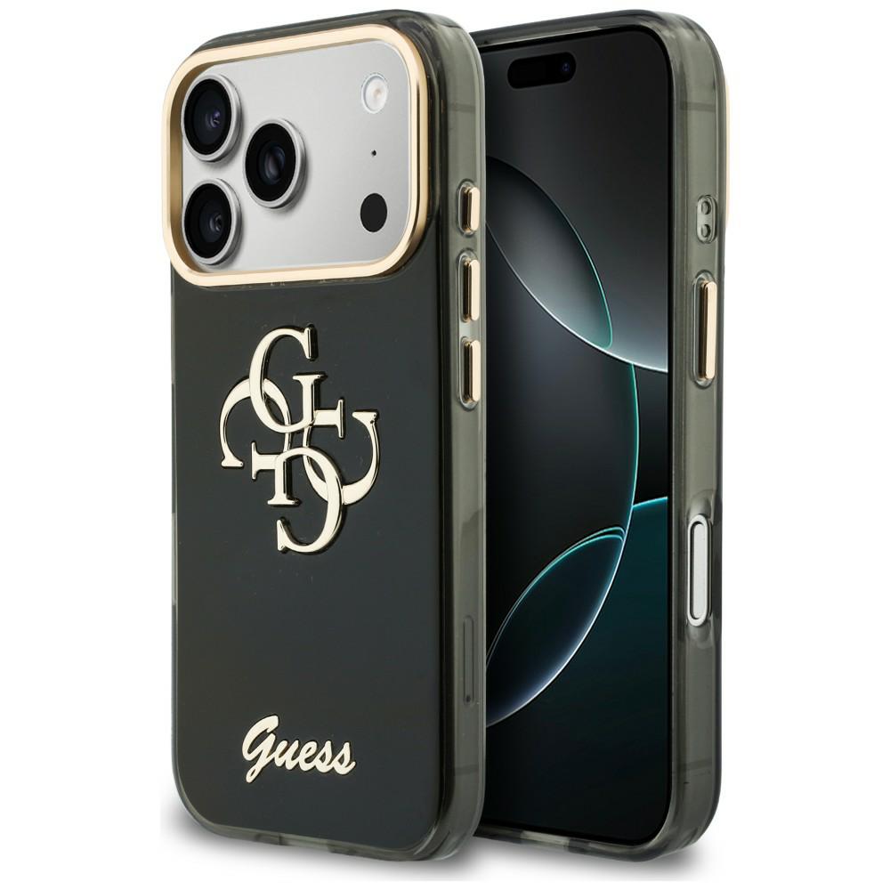 Dėklas Guess IML 4G Script Metal Case for iPhone 17 Pro Max / 18 Pro Max - Juodas aprašymas - Prekės nuotrauka