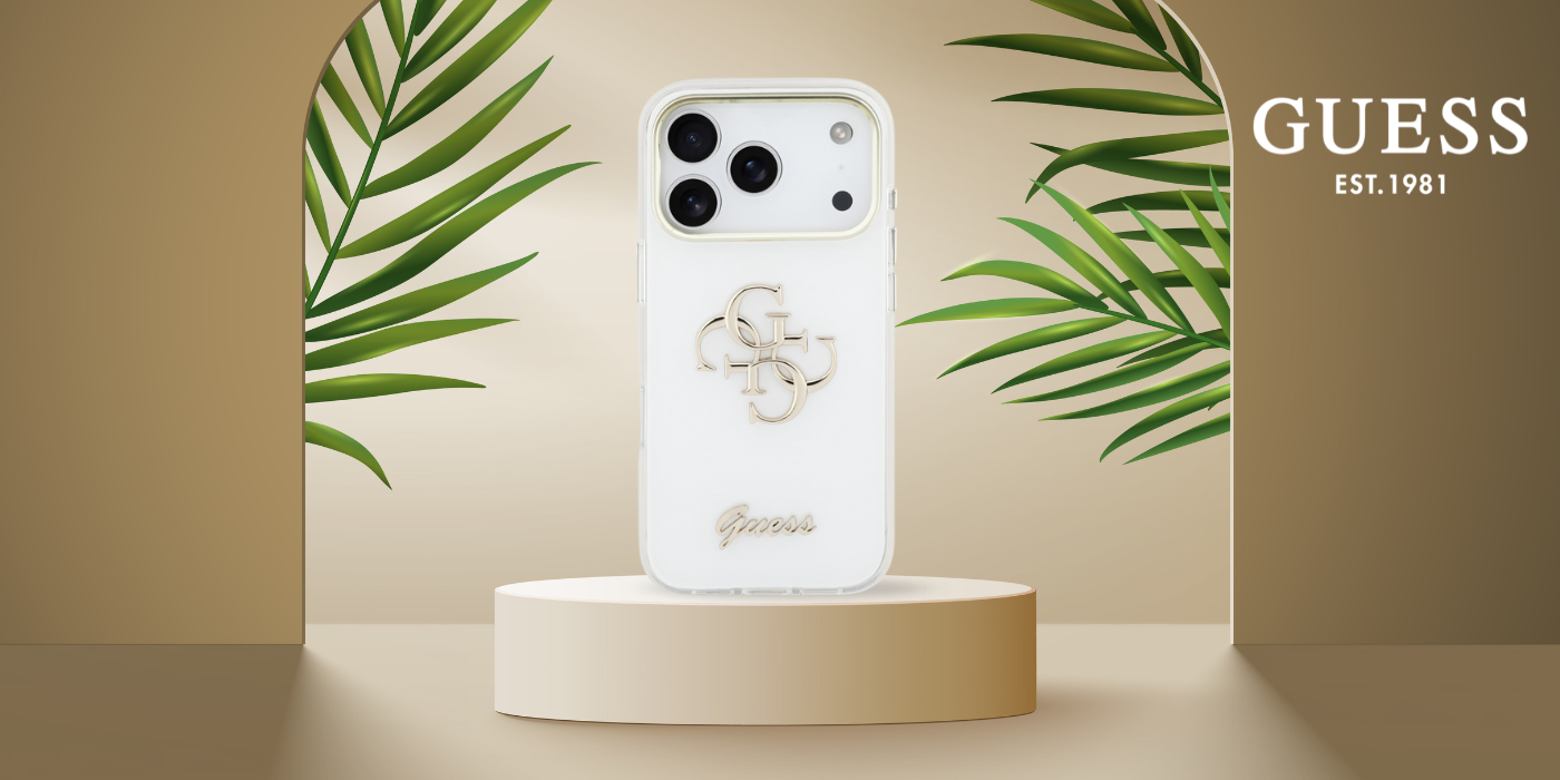 Dėklas Guess IML 4G Script Metal Case for iPhone 17 Pro Max / 18 Pro Max - Baltas aprašymas - Prekės nuotrauka