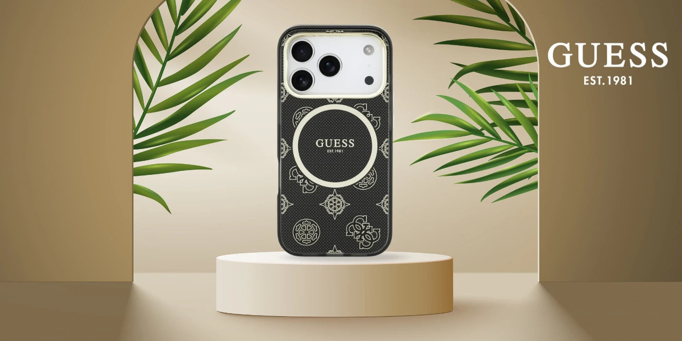 Dėklas Guess IML Peony Dot MagSafe Case for iPhone 17 Pro - Juodas aprašymas - Prekės nuotrauka