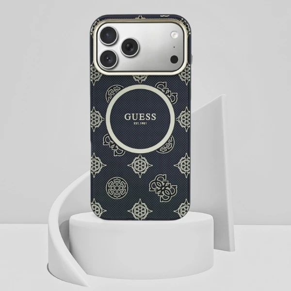 Dėklas Guess IML Peony Dot MagSafe Case for iPhone 17 Pro Max - Juodas aprašymas - Prekės nuotrauka