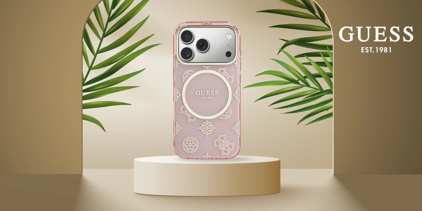 Dėklas Guess IML Peony Dot MagSafe case for iPhone 17 Pro - pink aprašymas - Prekės nuotrauka