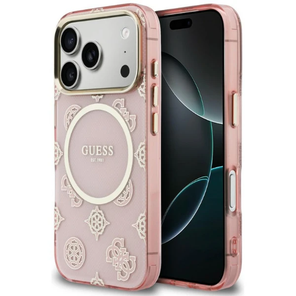 Dėklas Guess IML Peony Dot MagSafe case for iPhone 17 Pro - pink aprašymas - Prekės nuotrauka