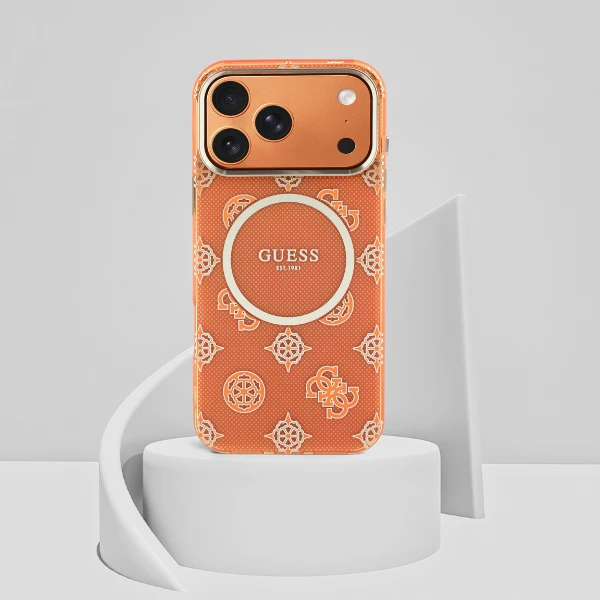 „Guess IML Peony Dot MagSafe“ dėklas, skirtas „iPhone 17 Pro Max“ – oranžinis aprašymas - Prekės nuotrauka „Guess IML Peony Dot MagSafe“ dėklas, skirtas „iPhone 17 Pro Max“ – oranžinis aprašymas - Prekės nuotrauka
