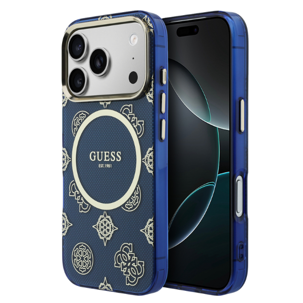 „Guess IML Peony Dot MagSafe“ dėklas, skirtas „iPhone 17 Pro“ – Mėlyna aprašymas - Prekės nuotrauka „Guess IML Peony Dot MagSafe“ dėklas, skirtas „iPhone 17 Pro“ – Mėlyna aprašymas - Prekės nuotrauka