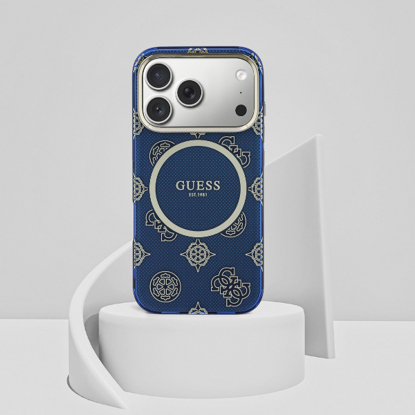 „Guess IML Peony Dot MagSafe“ dėklas, skirtas „iPhone 17 Pro“ – Mėlyna aprašymas - Prekės nuotrauka „Guess IML Peony Dot MagSafe“ dėklas, skirtas „iPhone 17 Pro“ – Mėlyna aprašymas - Prekės nuotrauka