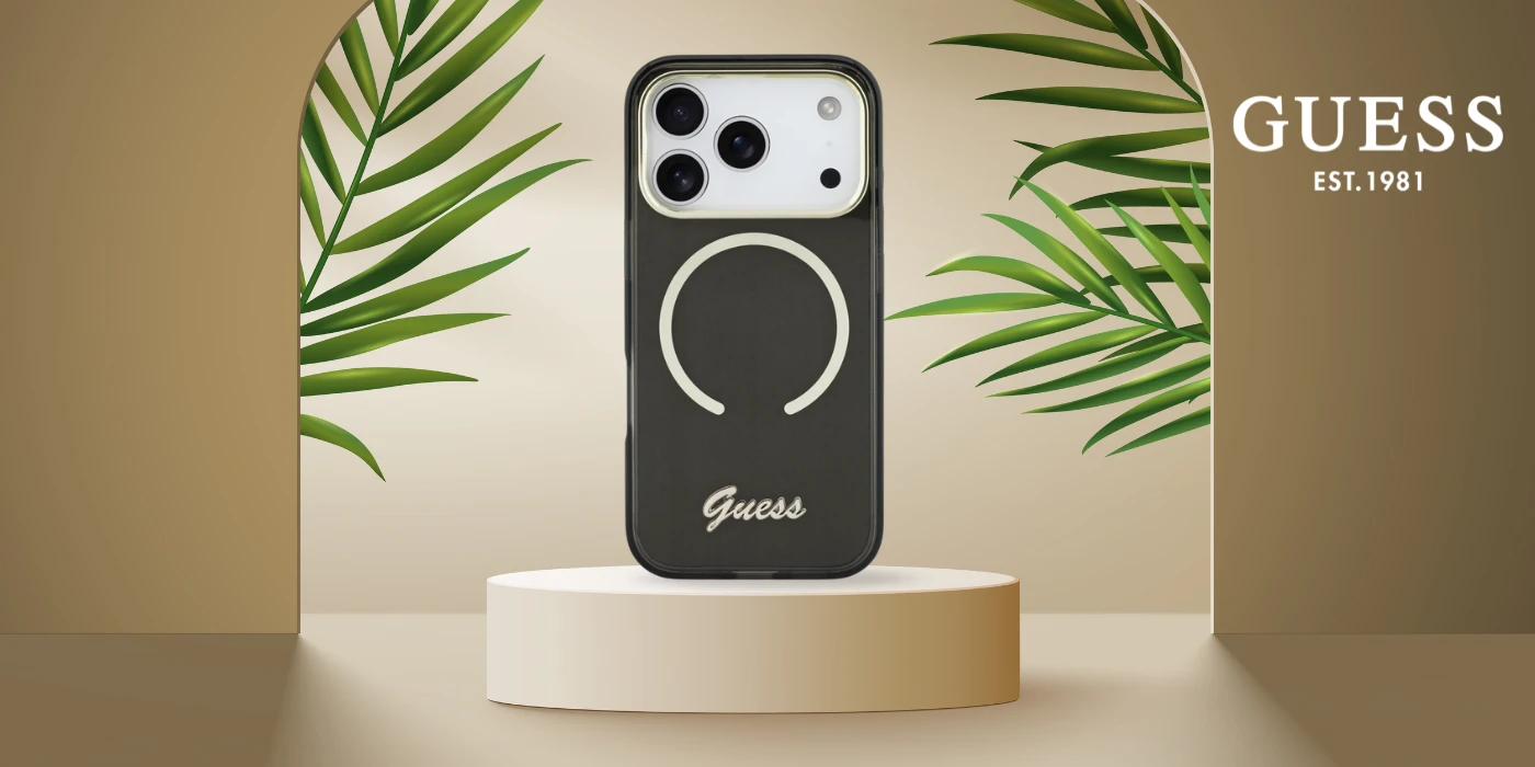 Dėklas Guess IML Script Metal MagSafe Case for iPhone 17 Pro - Juodas aprašymas - Prekės nuotrauka