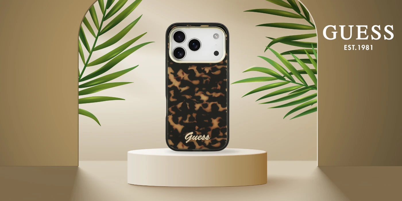 Dėklas Guess IML Script Metal MagSafe Case for iPhone 17 Pro - Juodas and Brown aprašymas - Prekės nuotrauka