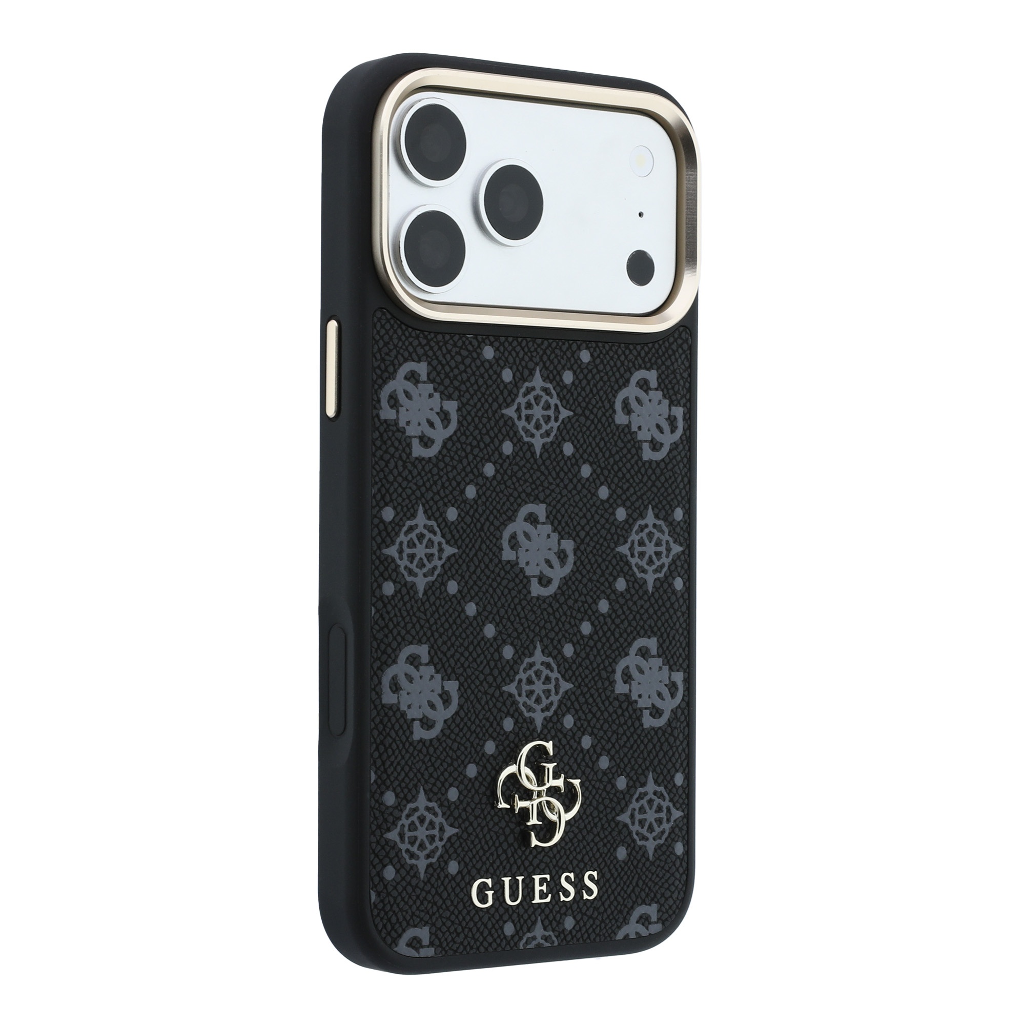 Guess Peony 4G Small Logo MagSafe dėklas, skirtas iPhone 17 Pro / 18 Pro – Juodas aprašymas - Prekės nuotrauka