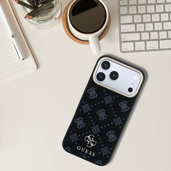 Dėklas Guess Peony 4G Small Logo MagSafe Case, skirtas iPhone 17 Pro Max / 18 Pro Max – Juoda aprašymas - Prekės nuotrauka