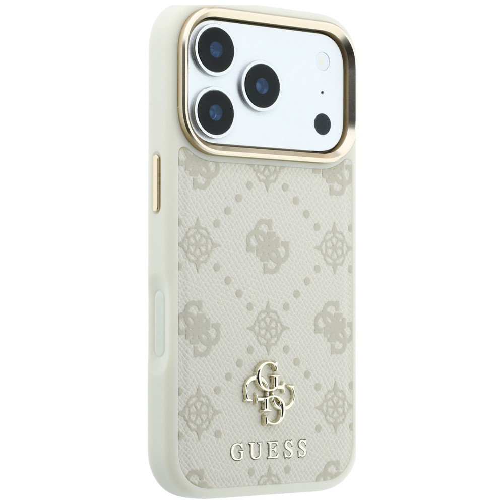 Guess Peony 4G Small Logo dėklas su MagSafe, skirtas iPhone 17 Pro / 18 Pro – smėlio spalvos aprašymas - Prekės nuotrauka