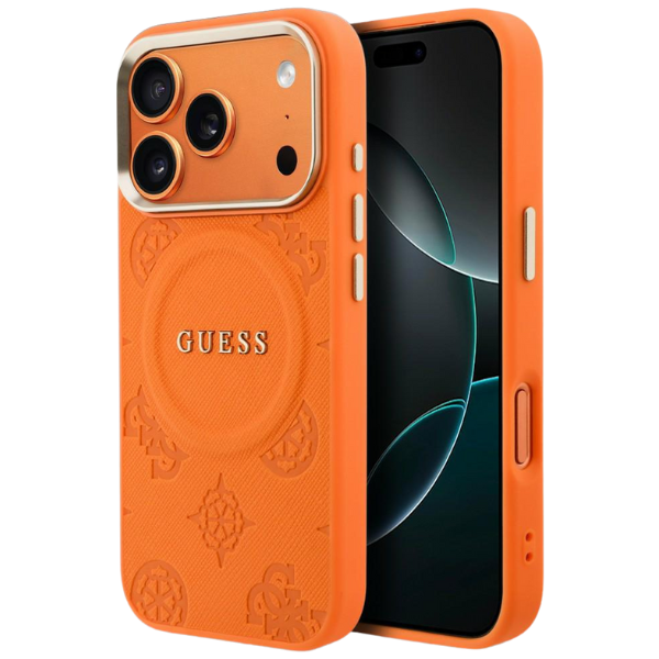 Dėklas Guess Peony Hot Stamp MagSafe Case for iPhone 17 Pro - Oranžinis aprašymas - Prekės nuotrauka