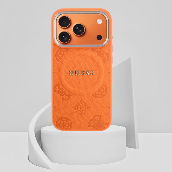 Dėklas Guess Peony Hot Stamp MagSafe Case for iPhone 17 Pro - Oranžinis aprašymas - Prekės nuotrauka