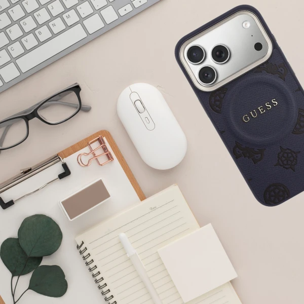 Dėklas Guess Peony Hot Stamp MagSafe Case for iPhone 17 Pro - Mėlyna aprašymas - Prekės nuotrauka