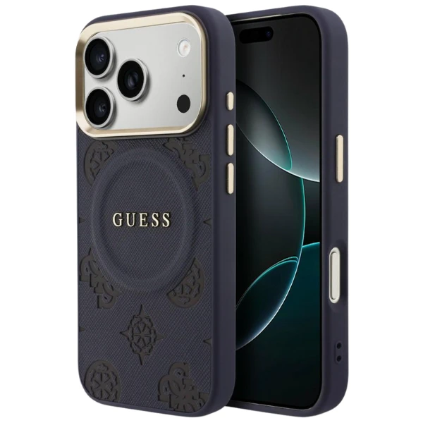 Dėklas Guess Peony Hot Stamp MagSafe Case for iPhone 17 Pro Max - Mėlyna aprašymas - Prekės nuotrauka