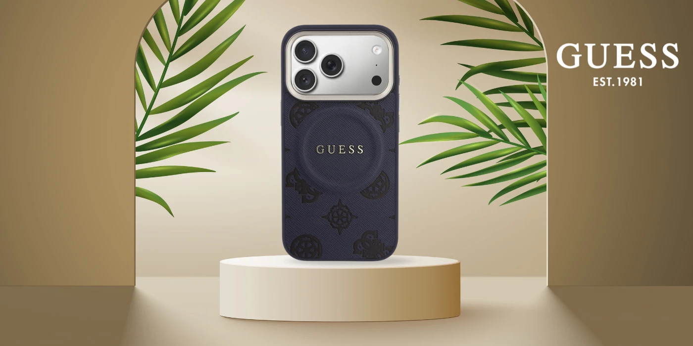 Dėklas Guess Peony Hot Stamp MagSafe Case for iPhone 17 Pro Max - Mėlyna aprašymas - Prekės nuotrauka