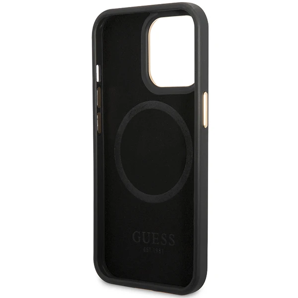 „Guess Peony Logo Plate MagSafe“ dėklas, skirtas iPhone 14 Pro Max 6.7 „Guess Peony Logo Plate MagSafe“ dėklas, skirtas iPhone 14 Pro Max 6.7