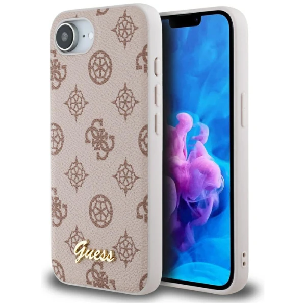 Guess Peony Script logotipas MagSafe iPhone 16e dėklas – rudas aprašymas - Prekės nuotrauka