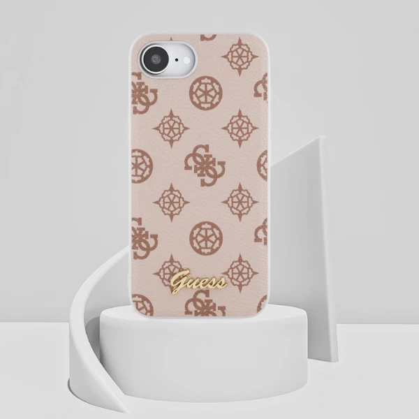 Guess Peony Script logotipas MagSafe iPhone 16e dėklas – rudas aprašymas - Prekės nuotrauka