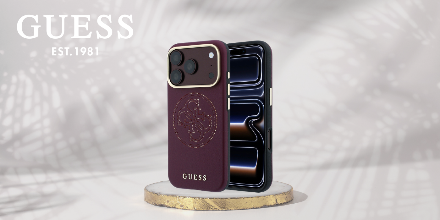 Dėklas Guess Perforated 4G Gold Logo Magsafe Case for iPhone 18 Pro / 17 Pro - Burgundy aprašymas - Prekės nuotrauka