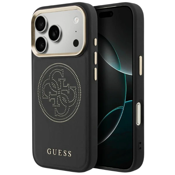 Dėklas Guess Perforated 4G MagSafe case for iPhone 17 Pro Max - juodas aprašymas - Prekės nuotrauka