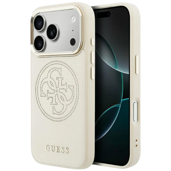 Dėklas Guess Perforated 4G MagSafe Case for iPhone 17 Pro Max - rusvai gelsvas aprašymas - Prekės nuotrauka