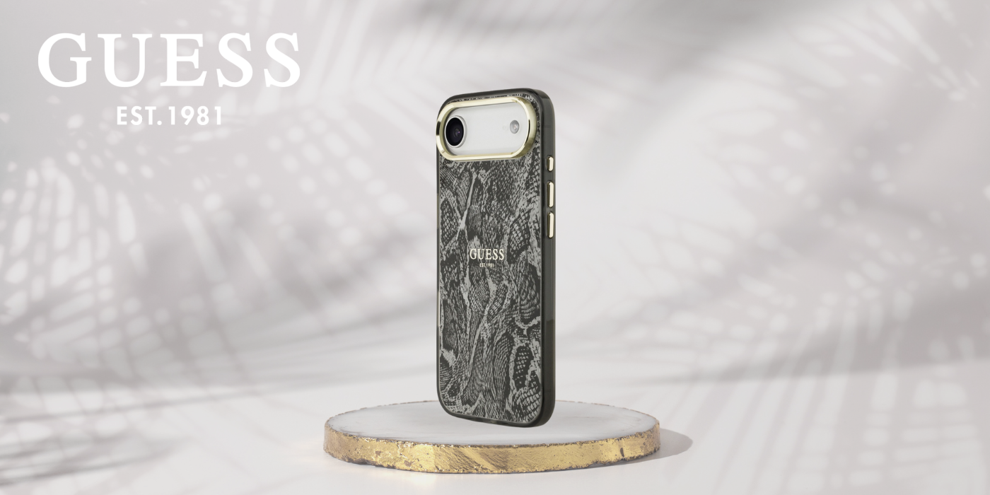 Guess Python Pattern MagSafe dėklas skirtas Apple iPhone Air juodos spalvos aprašymas - Prekės nuotrauka