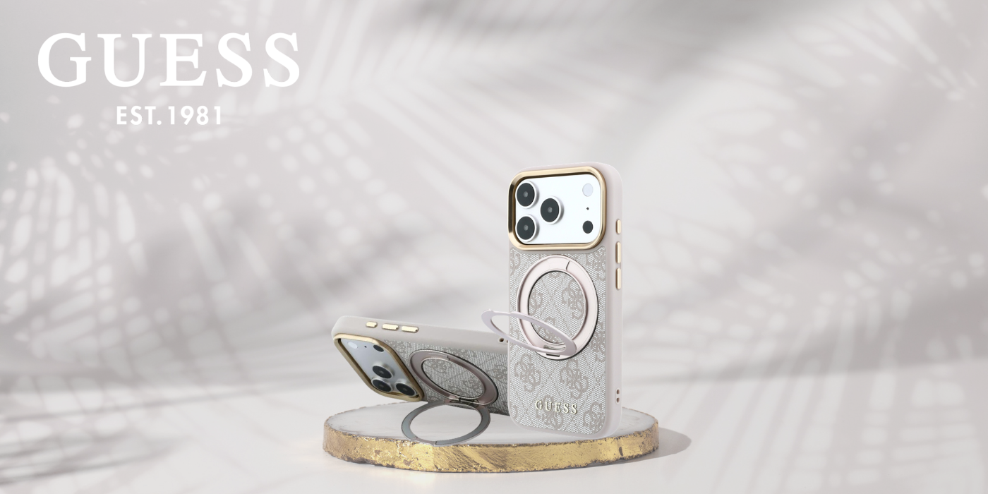 Dėklas Guess Ring Stand 360 4G Classic Logo MagSafe Case, skirtas iPhone 17 Pro Max / 18 Pro Max - Rožinė aprašymas - Prekės nuotrauka