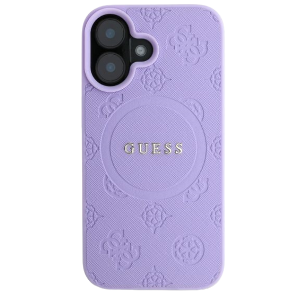 Apple iPhone 16 Pro Guess Saffiano Peony Classic Logo MagSafe (GUHMP16LPSAPSMEU) dėklas telefonui violetinės spalvos aprašymas - Prekės nuotrauka Apple iPhone 16 Pro Guess Saffiano Peony Classic Logo MagSafe (GUHMP16LPSAPSMEU) dėklas telefonui violetinės spalvos aprašymas - Prekės nuotrauka