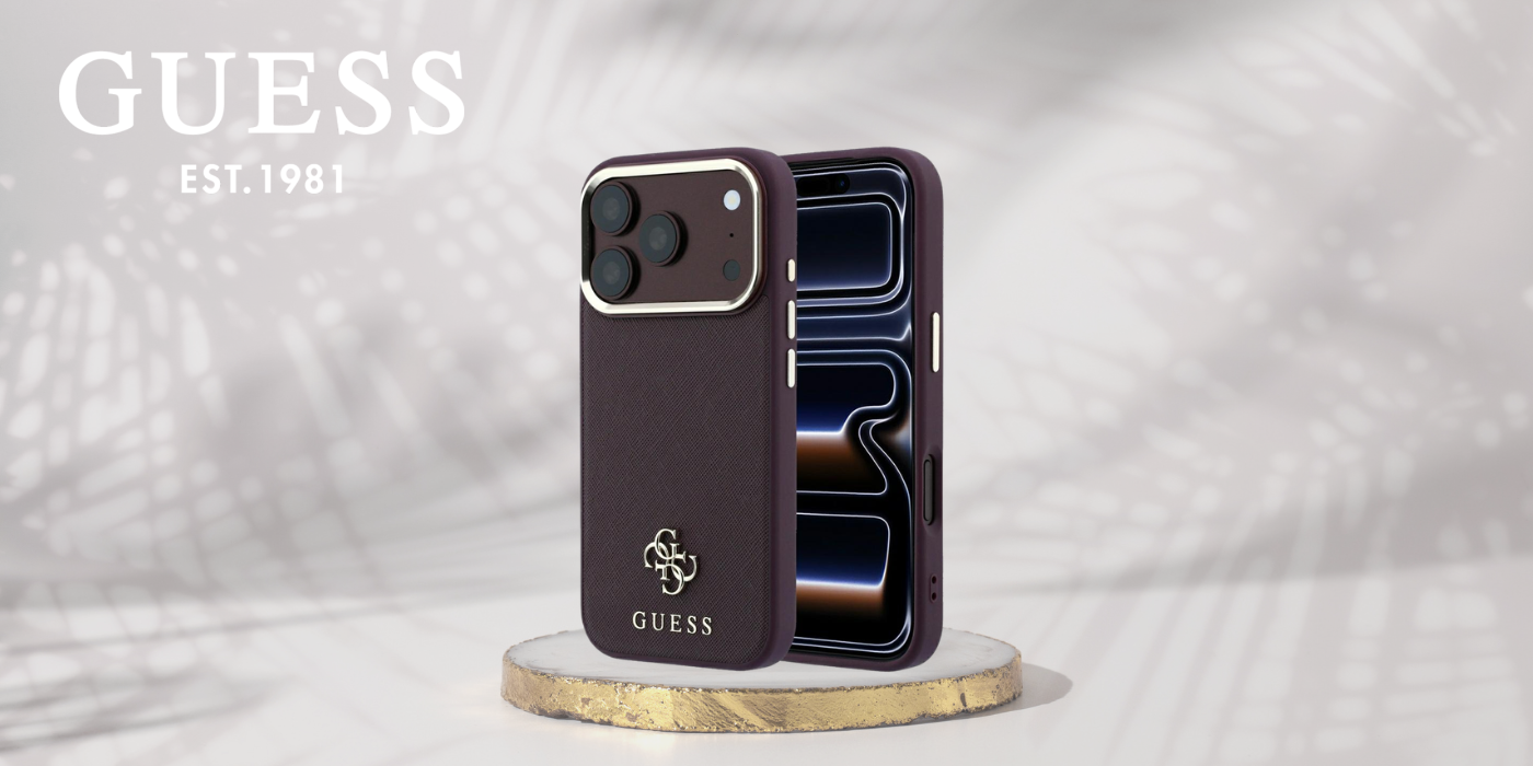 Guess Saffiano Small 4G & Classic Logo MagSafe dėklas, skirtas iPhone 18 Pro / 17 Pro – Burgundy (Bordo) aprašymas - Prekės nuotrauka