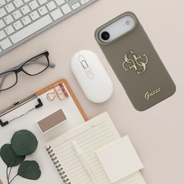 Dėklas Guess Silicone Big 4G Script Case for iPhone Air - Brown aprašymas - Prekės nuotrauka