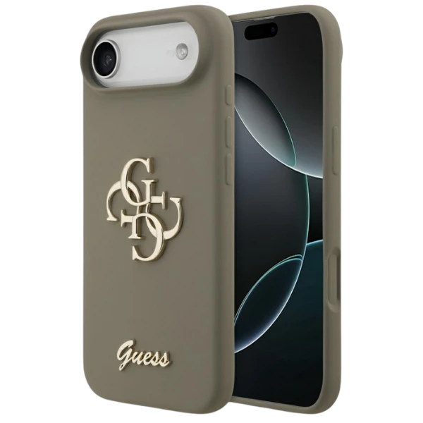Dėklas Guess Silicone Big 4G Script Case for iPhone Air - Brown aprašymas - Prekės nuotrauka