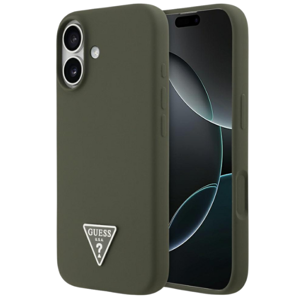 „Guess“ silikoninis trikampio formos logotipo „MagSafe“ dėklas, skirtas „iPhone 17“ – „Alias“ aprašymas - Prekės nuotrauka