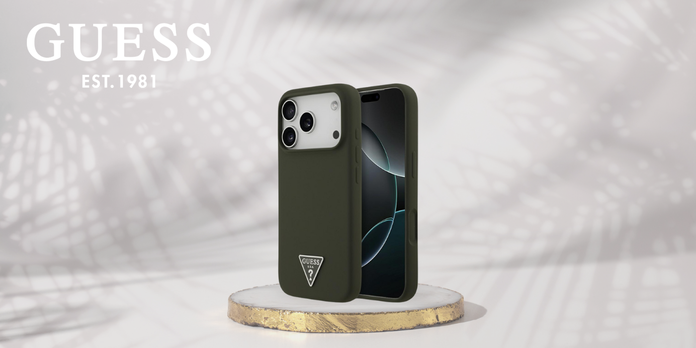Dėklas Guess Silicone Triangle Logo MagSafe Case for iPhone 17 Pro - Žalias aprašymas - Prekės nuotrauka