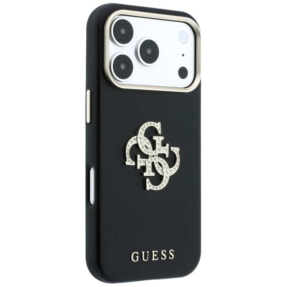 Dėklas Guess Smooth & Big Strass Logo Case for iPhone 18 Pro / 17 Pro - Juodas aprašymas - Prekės nuotrauka