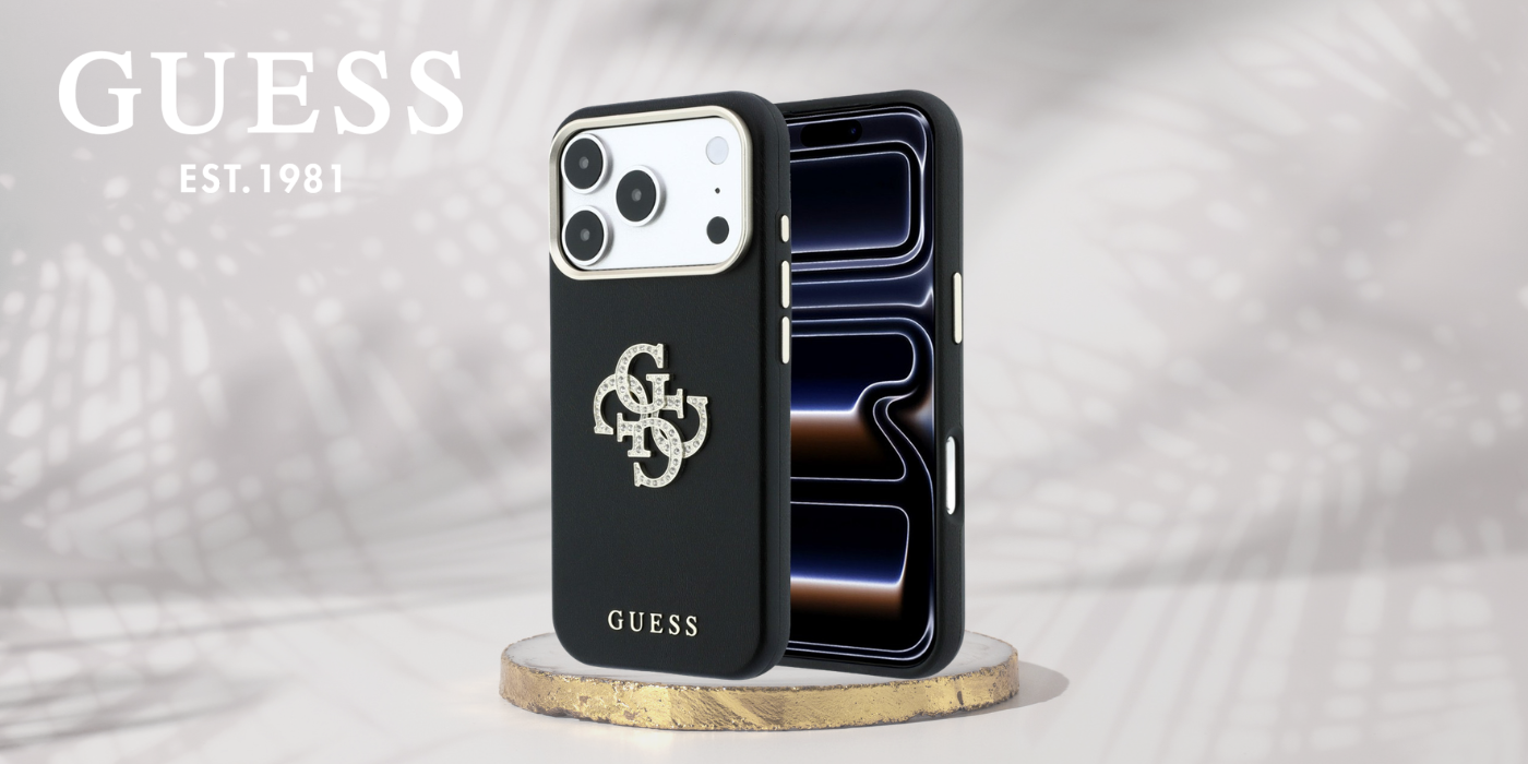 Dėklas Guess Smooth & Big Strass Logo Case for iPhone 18 Pro / 17 Pro - Juodas aprašymas - Prekės nuotrauka