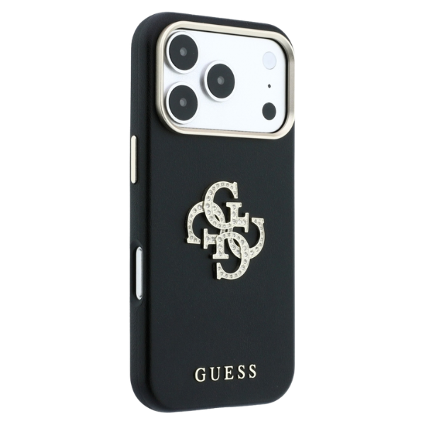 Dėklas Guess Smooth & Big Strass Logo Case for iPhone 18 Pro Max / 17 Pro Max - Juodas aprašymas - Prekės nuotrauka
