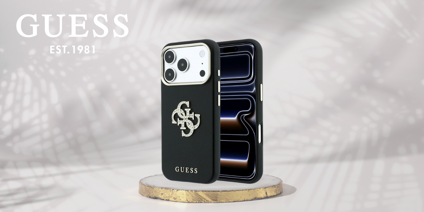 Dėklas Guess Smooth & Big Strass Logo Case for iPhone 18 Pro Max / 17 Pro Max - Juodas aprašymas - Prekės nuotrauka