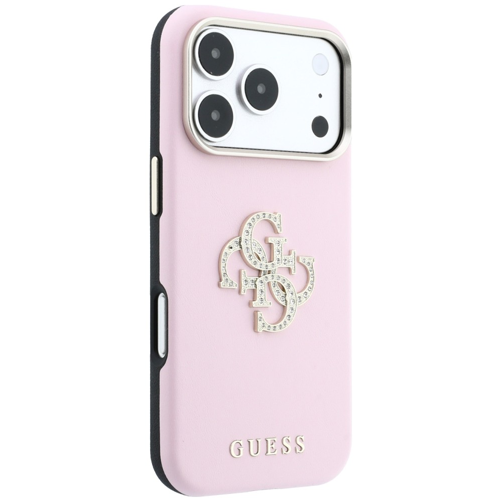 Dėklas Guess Smooth & Big Strass Logo Case for iPhone 18 Pro / 17 Pro - Rožinė aprašymas - Prekės nuotrauka