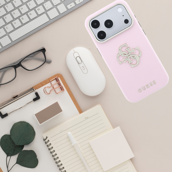 Dėklas Guess Smooth & Big Strass Logo Case for iPhone 18 Pro Max / 17 Pro Max - Rožinė aprašymas - Prekės nuotrauka