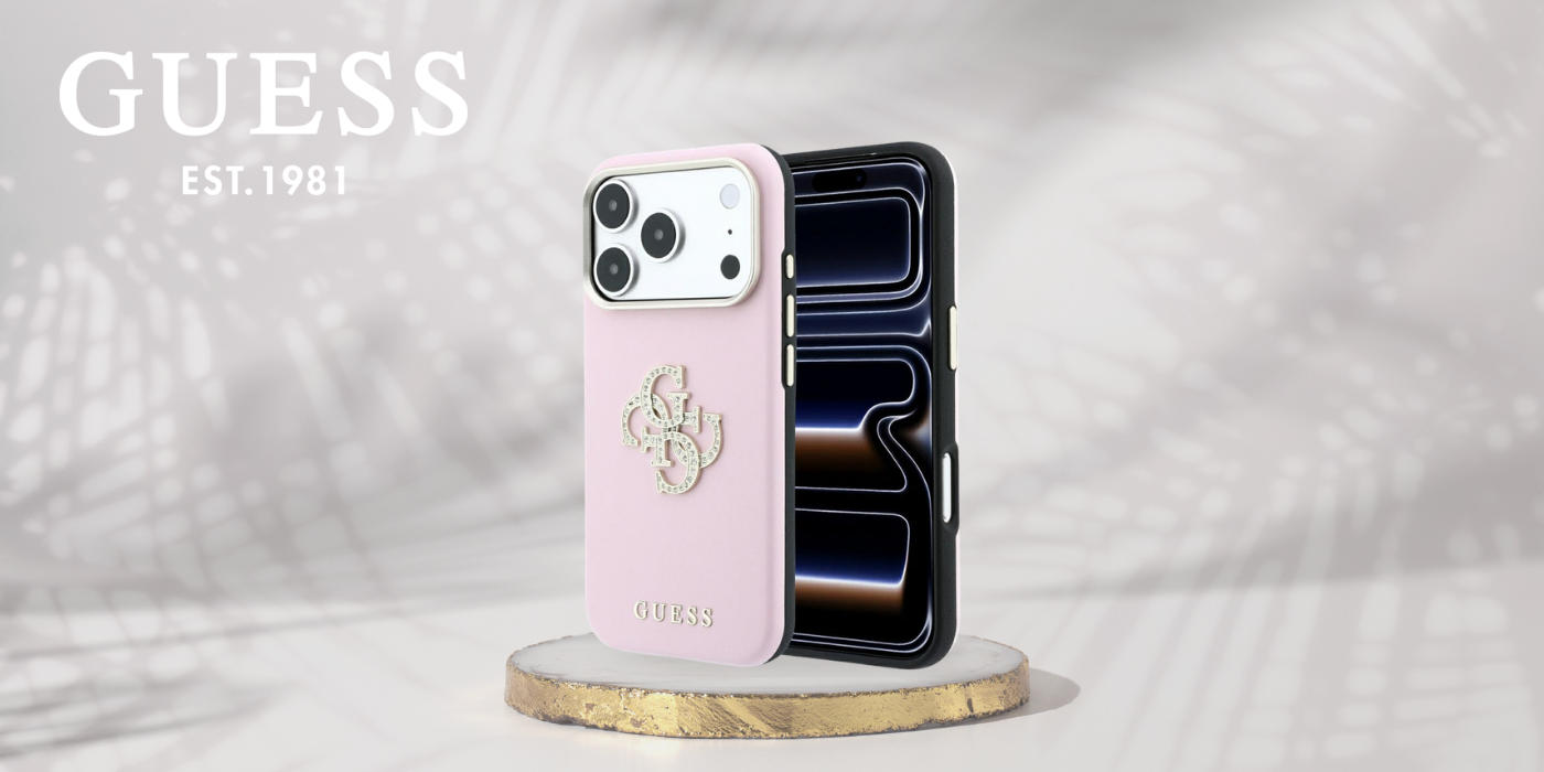 Dėklas Guess Smooth & Big Strass Logo Case for iPhone 18 Pro Max / 17 Pro Max - Rožinė aprašymas - Prekės nuotrauka