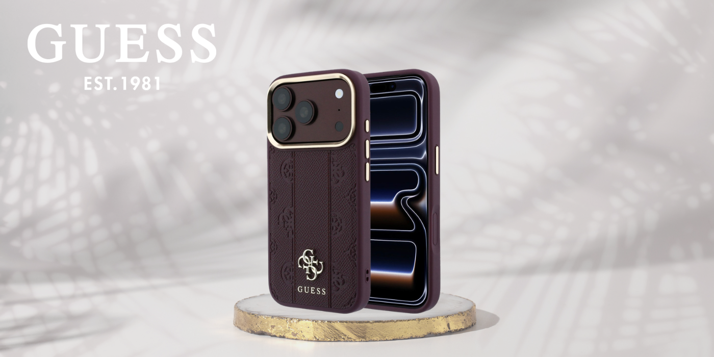 Guess Stripe Peony 4G Logo MagSafe dėklas, skirtas iPhone 18 Pro Max / 17 Pro Max – Burgundy aprašymas - Prekės nuotrauka
